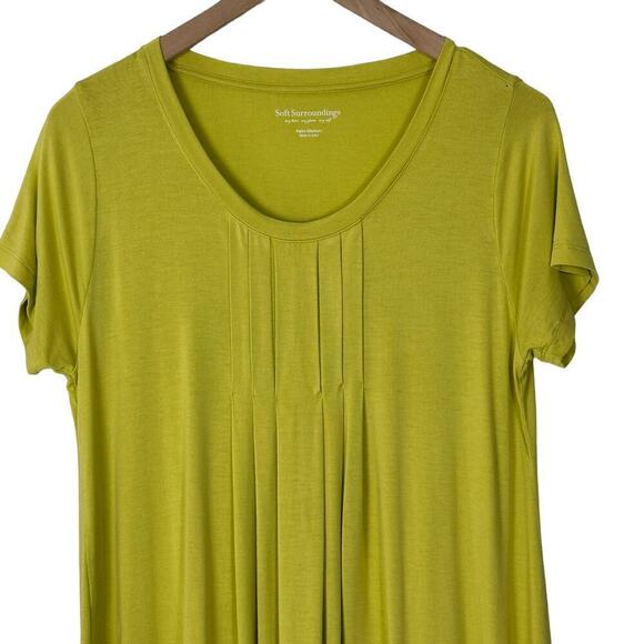 Soft Surroundings Petite Pleated  Stretch Knit Swing Dress (MP) - Picture 3 of 8